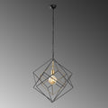 Geometrik Kafes Metal Avize 9'lu - Siyah