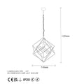 Geometrik Kafes Metal Avize 9'lu - Siyah