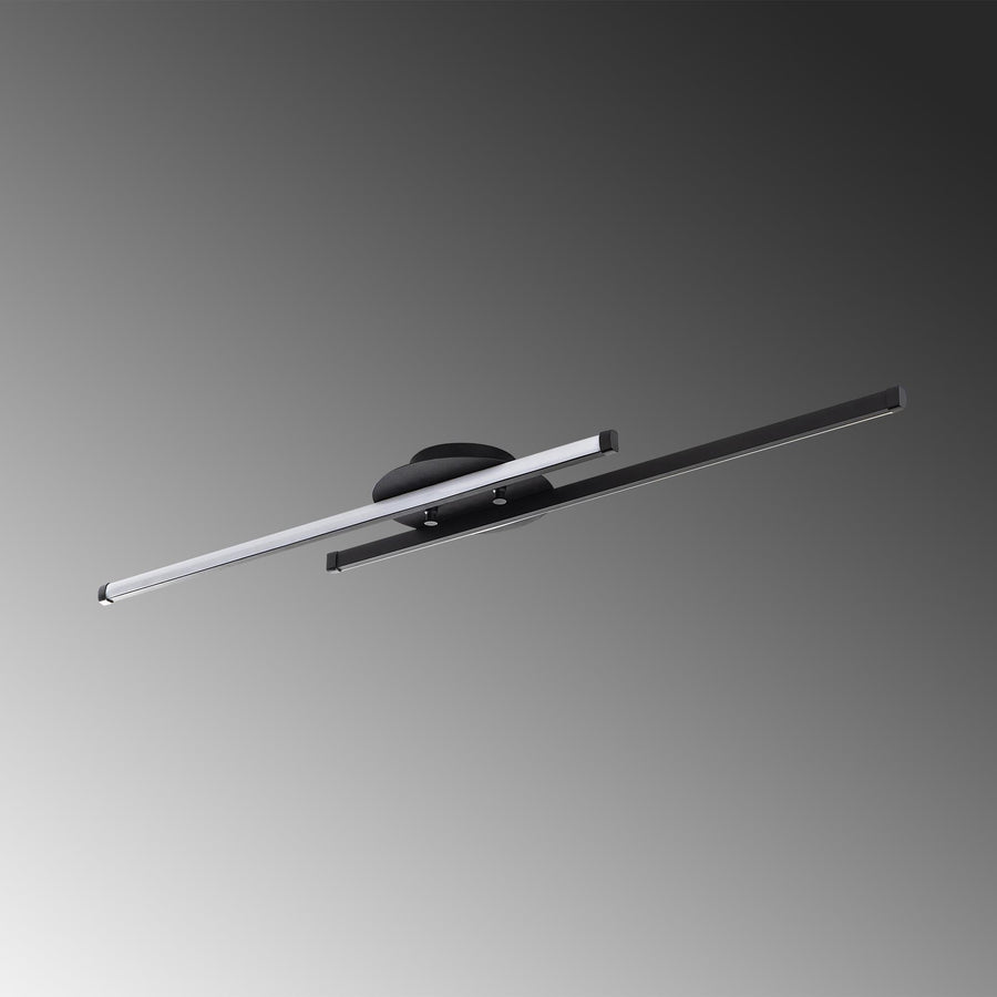 Çift Çubuk Modern LED Avize - Siyah