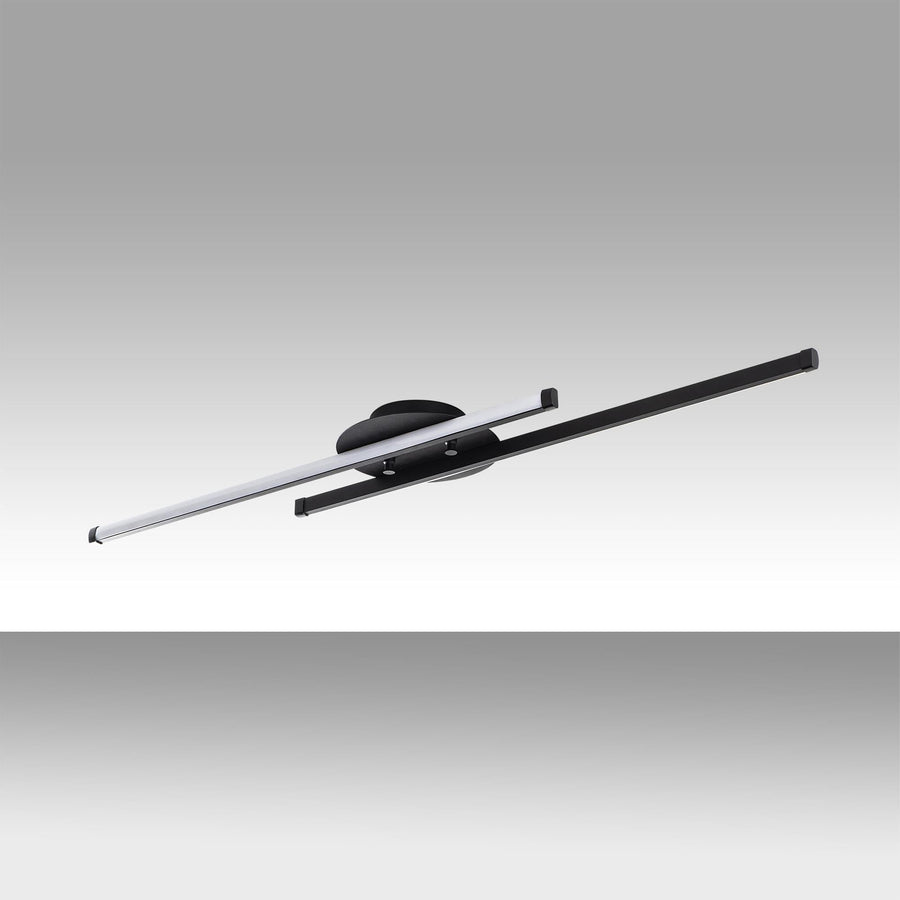 Çift Çubuk Modern LED Avize - Siyah