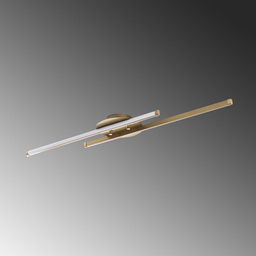 Çift Çubuk Modern LED Avize - Altın