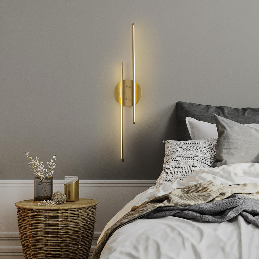 Çift Çubuk Modern LED Aplik - Altın