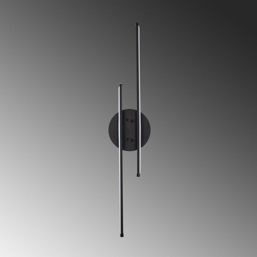 Çift Çubuk Modern LED Aplik - Siyah