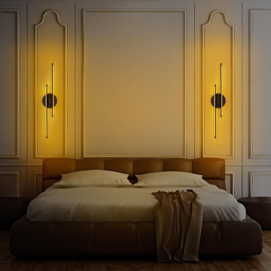 Çift Çubuk Modern LED Aplik - Siyah