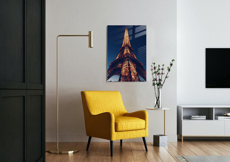Eiffel Kulesi Fotograf Cam Tablo - Lacivert