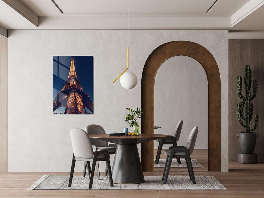 Eiffel Kulesi Fotograf Cam Tablo - Lacivert