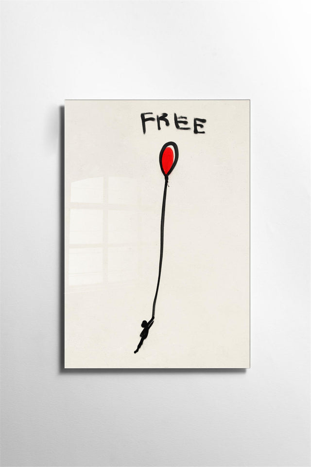 Free Balon Banksy Cam Tablo - Krem