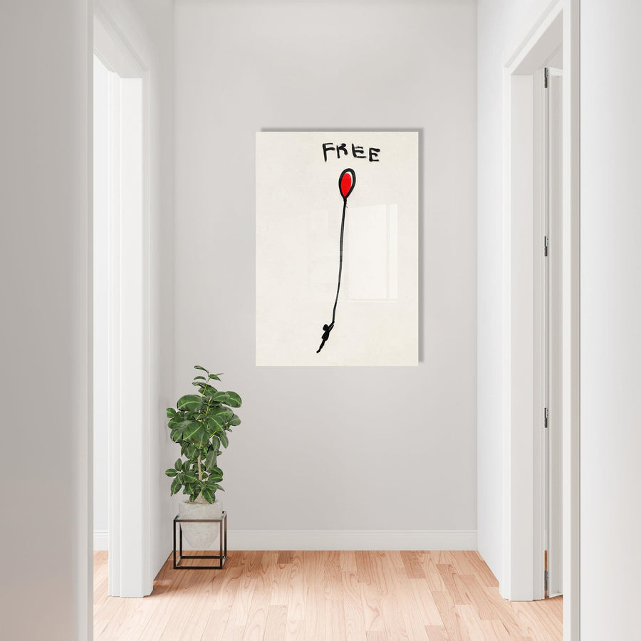 Free Balon Banksy Cam Tablo - Krem