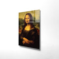 Mona Lisa Geometrik Portre Cam Tablo - Kahve