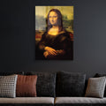 Mona Lisa Geometrik Portre Cam Tablo - Kahve