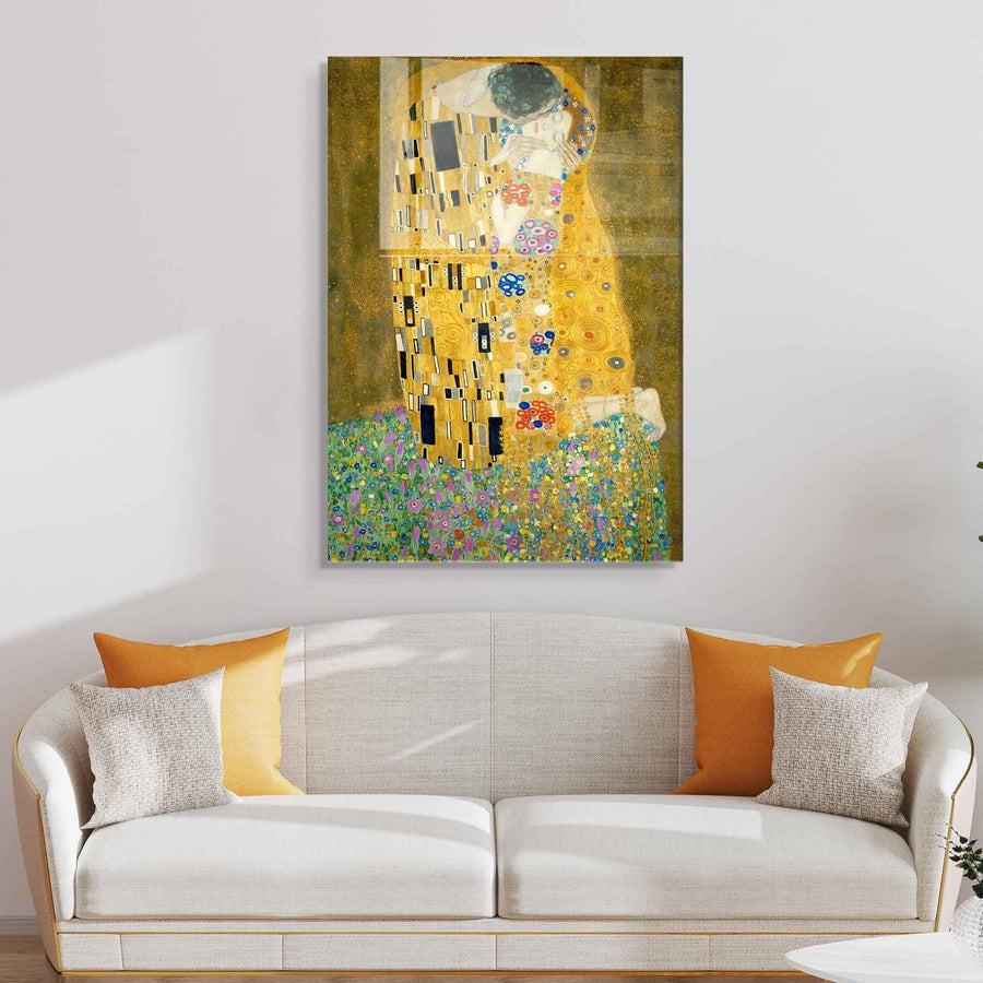 Klimt Opucuk Cam Tablo - Altin