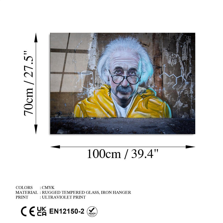 Einstein Graffiti Street Art Cam Tablo - Sari