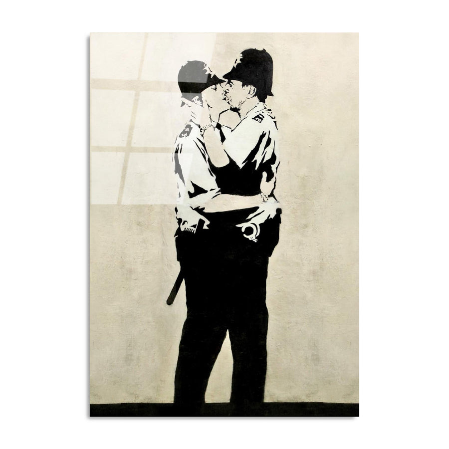 Banksy Opuslar Cam Tablo - Siyah