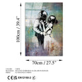 Banksy Dalgic Cam Tablo - Cok-Renkli