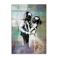 Banksy Dalgic Cam Tablo - Cok-Renkli