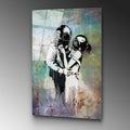 Banksy Dalgic Cam Tablo - Cok-Renkli
