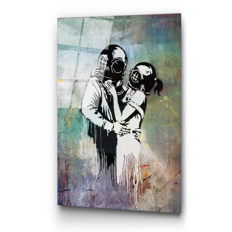Banksy Dalgic Cam Tablo - Cok-Renkli