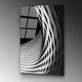 Mimari Spiral Modern Cam Tablo - Siyah
