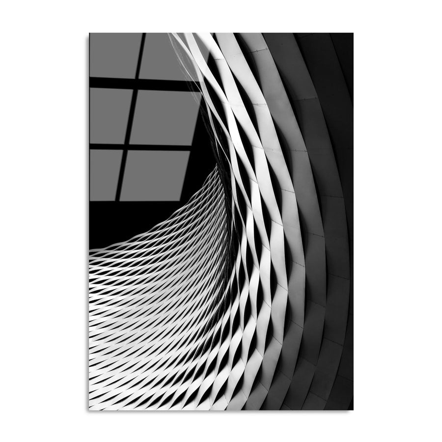 Mimari Spiral Modern Cam Tablo - Siyah