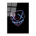 Maskeli Yuz Pop-Art Cam Tablo - Siyah