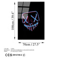 Maskeli Yuz Pop-Art Cam Tablo - Siyah