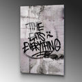 Time Eats Everything Graffiti Cam Tablo - Gri