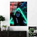 Maskeli Hoodie Figur Cam Tablo - Siyah