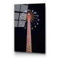 Lunapark Kulesi Gece Cam Tablo - Kirmizi