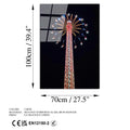 Lunapark Kulesi Gece Cam Tablo - Kirmizi