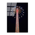 Lunapark Kulesi Gece Cam Tablo - Kirmizi