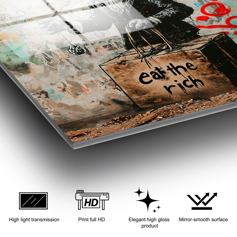 Fare Graffiti Streetart Cam Tablo - Siyah