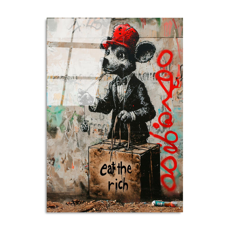 Fare Graffiti Streetart Cam Tablo - Siyah