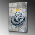 Tac Giyen Maymun Graffiti Cam Tablo - Gri