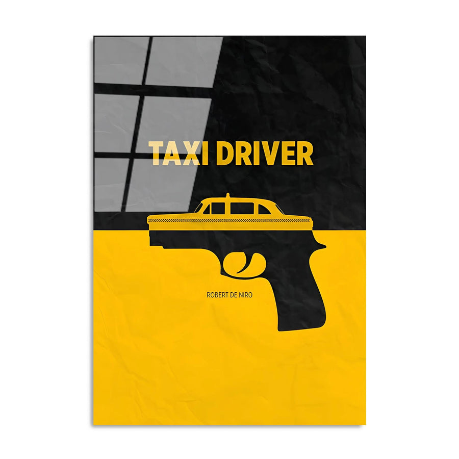 Taxi Driver Film Afiş Cam Tablo - Sari