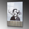 Selfie Graffiti Sokak Sanat Cam Tablo - Siyah