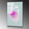 Holografik Kalp Anatomik Modern Cam Tablo - Pembe
