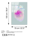 Holografik Kalp Anatomik Modern Cam Tablo - Pembe