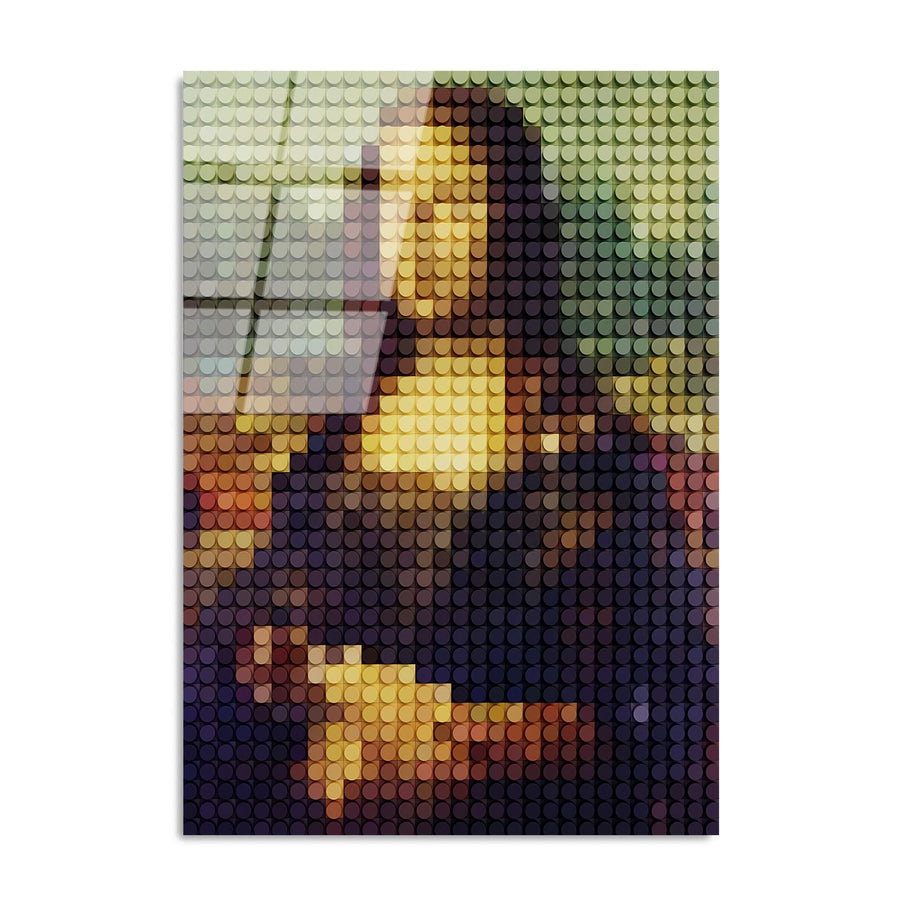 Mona Lisa Piksel Pop-Art Cam Tablo - Cok-Renkli