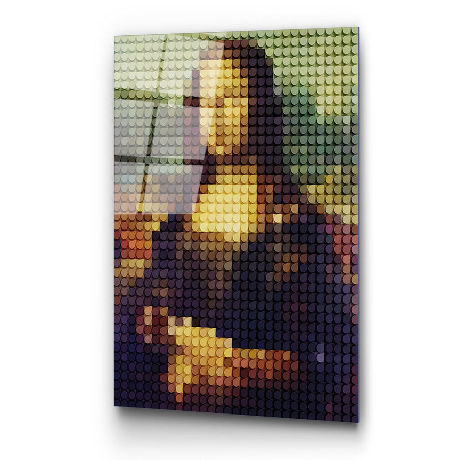 Mona Lisa Piksel Pop-Art Cam Tablo - Cok-Renkli