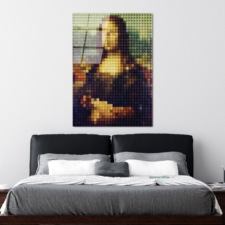 Mona Lisa Piksel Pop-Art Cam Tablo - Cok-Renkli
