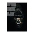 Gorilla Karanlik Portre Cam Tablo - Siyah