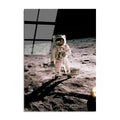Ay Yüzeyinde Astronot Cam Tablo - Gri