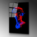 Davut Heykeli Pop Art Cam Tablo - Siyah