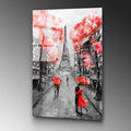 Paris Eyfel Romantik Cam Tablo - Gri