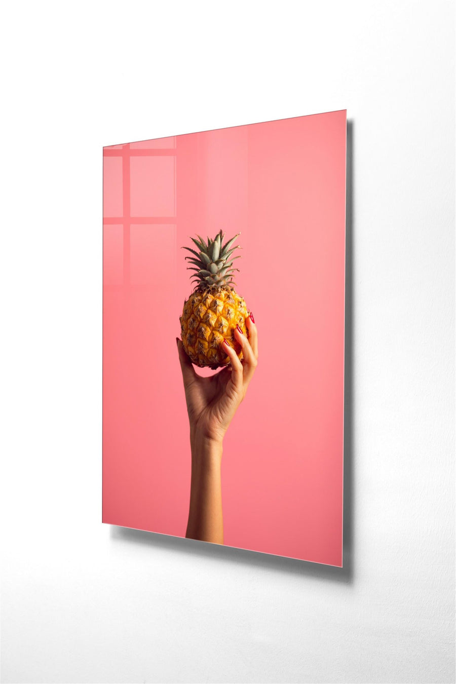 Ananas Pop-Art Cam Tablo - Pembe