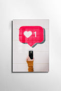 Sosyal Medya Like Pop Art Cam Tablo - Pembe