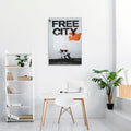 Free City Yazili Street Art Cam Tablo - Beyaz