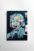 Einstein Graffiti Portre Cam Tablo - Cok-Renkli