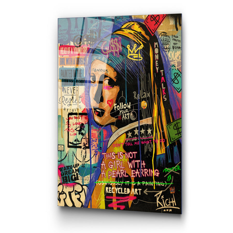 Graffiti Kucuk Gelin Pop Art Cam Tablo - Cok-Renkli