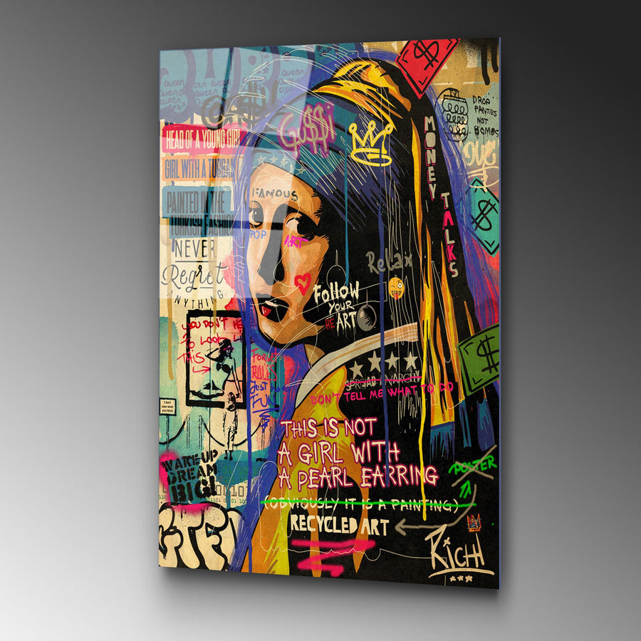 Graffiti Kucuk Gelin Pop Art Cam Tablo - Cok-Renkli
